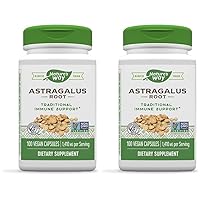 Nature's Way Astragalus Root, Traditional Immune Support*, 100 Vegetarian Capsules (Pack of 2)