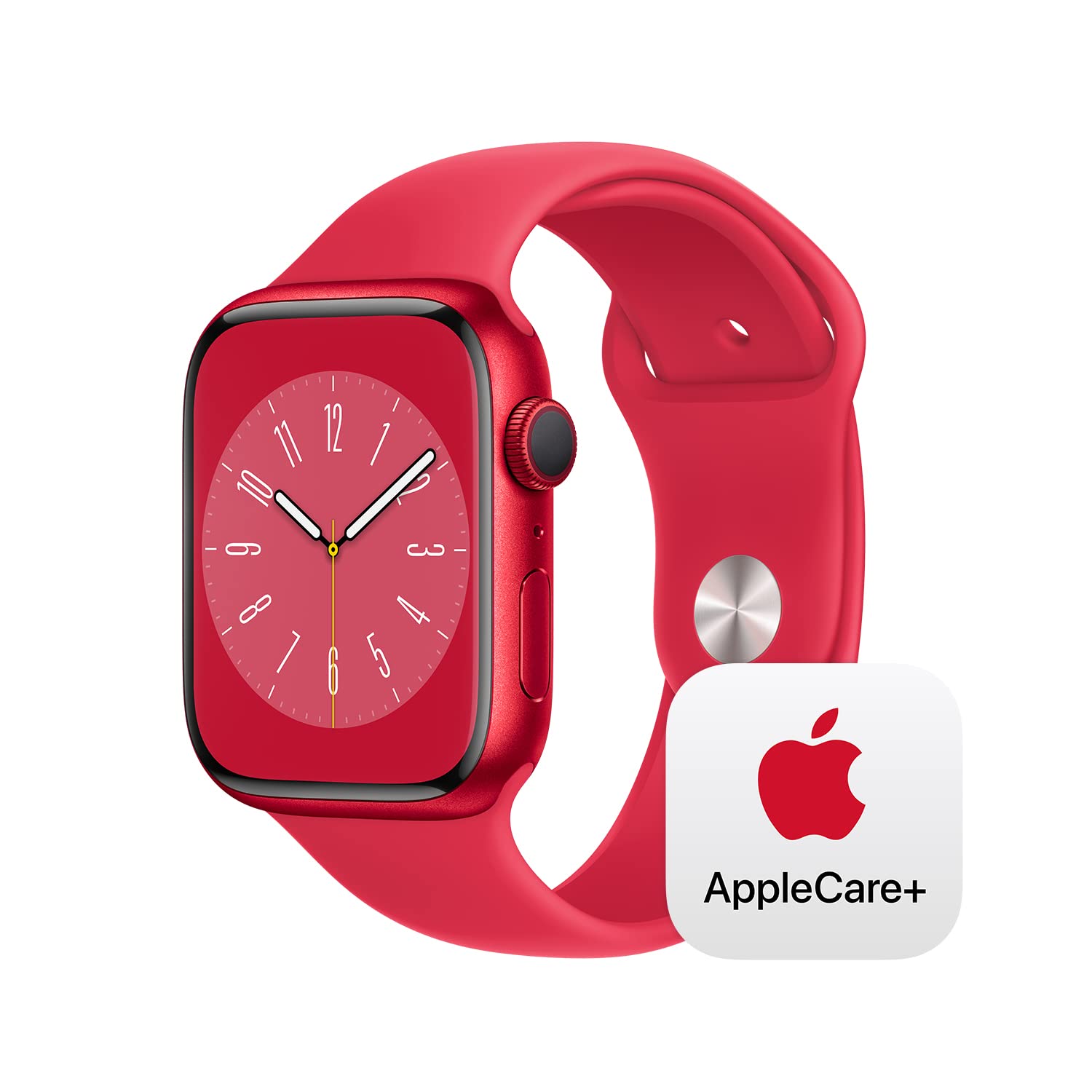 Apple Watch Series 8 GPS 45mm (PRODUCT)RED Aluminium Case with RED Sport Band - M/L with AppleCare+ (2 Years)