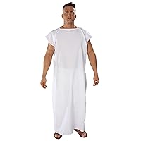Medieval Men's Roman Greek Sleeveless White Long Tunic (Size = XXS-7XL)