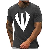 Men's Funny Tuxedo T-Shirt Bow Tie Graphic Novelty Tee Shirt Casual Muscle Fit Workout Tops St Patricks Day Shirts