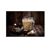 Designed by Indian Masala Tea Milk Tea Shop Coffee Shop Decoration Drink Poster (2) Canvas Painting Posters And Prints Wall Art Pictures for Living Room Bedroom Decor 12x08inch(30x20cm) Unframe-style