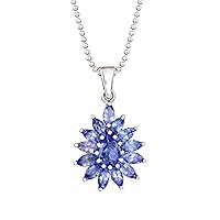 4.500 Cts Tanzanite Gemstone 925 Sterling silver Cocktail Necklace Gift For Her