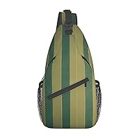 Retro Striped Crossbody Bags Sling Backpackï¼ŒMultipurpose Cross body Shoulder Bag for Men and Women Chest Bag Travel Hiking Daypack