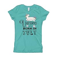 Unicorns are Born in July Birthday t-Shirt Girl Gift
