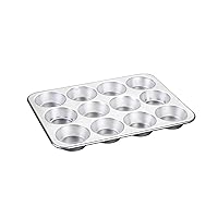 Natural Aluminum Commercial Muffin Pan, 12 Cup