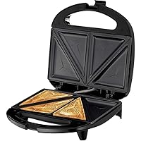 Sandwich Maker, Sandwich Toaster, Panini Press, Quesadilla Maker, Grilled Cheese, French Toast Press, Pizza Pockets Press, Indicator light, Omelet, White (White)