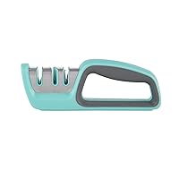 Copco Edgekeeper 2 Stage Knife Sharpener with Serrated Slot, 7.5-Inch, Aqua