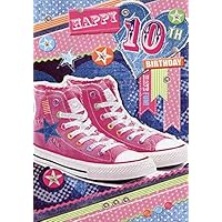 Designer Greetings Pink Sneakers Age 10 / 10th Birthday Card for Girl