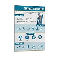 ZFASXZF Popular Science Poster on Prevention And Treatment of Cervical Spondylosis (3) Canvas Poster Bedroom Decor Office Room Decor Gift Frame-style 08 * 12in
