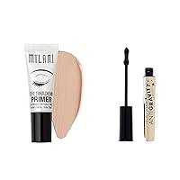 Milani Eyeshadow Primer & Milani Highly Rated Anti-Gravity Black Mascara with Castor Oil and Molded Hourglass Shaped Brush