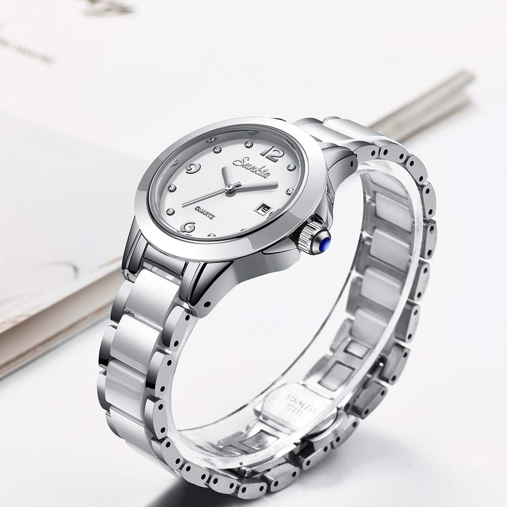 LIGE Uhren Damen Mode wasserdichte Quarz Armbanduhr für Damen Edelstahl Armbanduhr für Mädchen