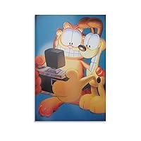 Anime Poster Garfield-Cat Poster Animal Lovers Birthday And Holiday Gift Wall Art Garfield-and Stupid Dog Eddy Ou Are Taking Selfies with Their Cameras Poster Decorative Painting Canvas Wall Art Livin