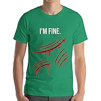 Tiger Claws I'm Fine Bloody Zombie Scary Halloween Costume T-Shirt Men Women