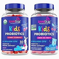 Lovebug Chewable Probiotics with Soil-Based Probiotic Gummies for Ages 3+ Berry Flavor