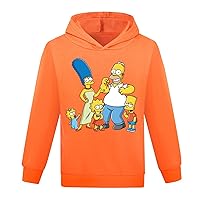 Youth Casual Loose Fit Pullover-Lightweight Sweatshirts with Hooded Fall Basic Cotton Long Sleeve Hoodies