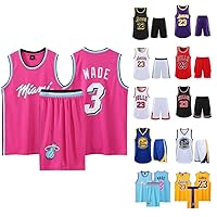 Men Basketball Uniform Set NBA Lakers #23 James Basketball Jersey Classic  Embroidery Basketball Swingman Sleeveless Top&Shorts 