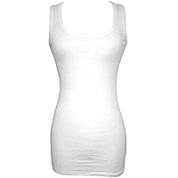 Long and Lean Ribbed Cotton Tank Top Junior Plus Size