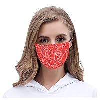 Wish-You-Merry-Christmas Adult Women And Men Washable Cotton Facemasks Red Mouth C-over-Ship from U.S.