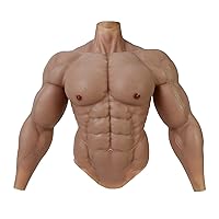 Silicone Muscle Suit Upgraded Version Male Chest with Arms Realistic Fake Muscle Costume Cosplay Halloween Carnival