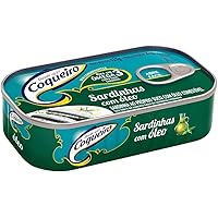 4 Pack Coqueiro Sardines in Vegetale Oil 4.40 Ounce | Sardinha em Óleo Comestível Coqueiro 125g | Canned Sardines from Brazil | 14g Protein, Keto, Paleo, Gluten-free, Rich in Omega 3 & Vitamin D