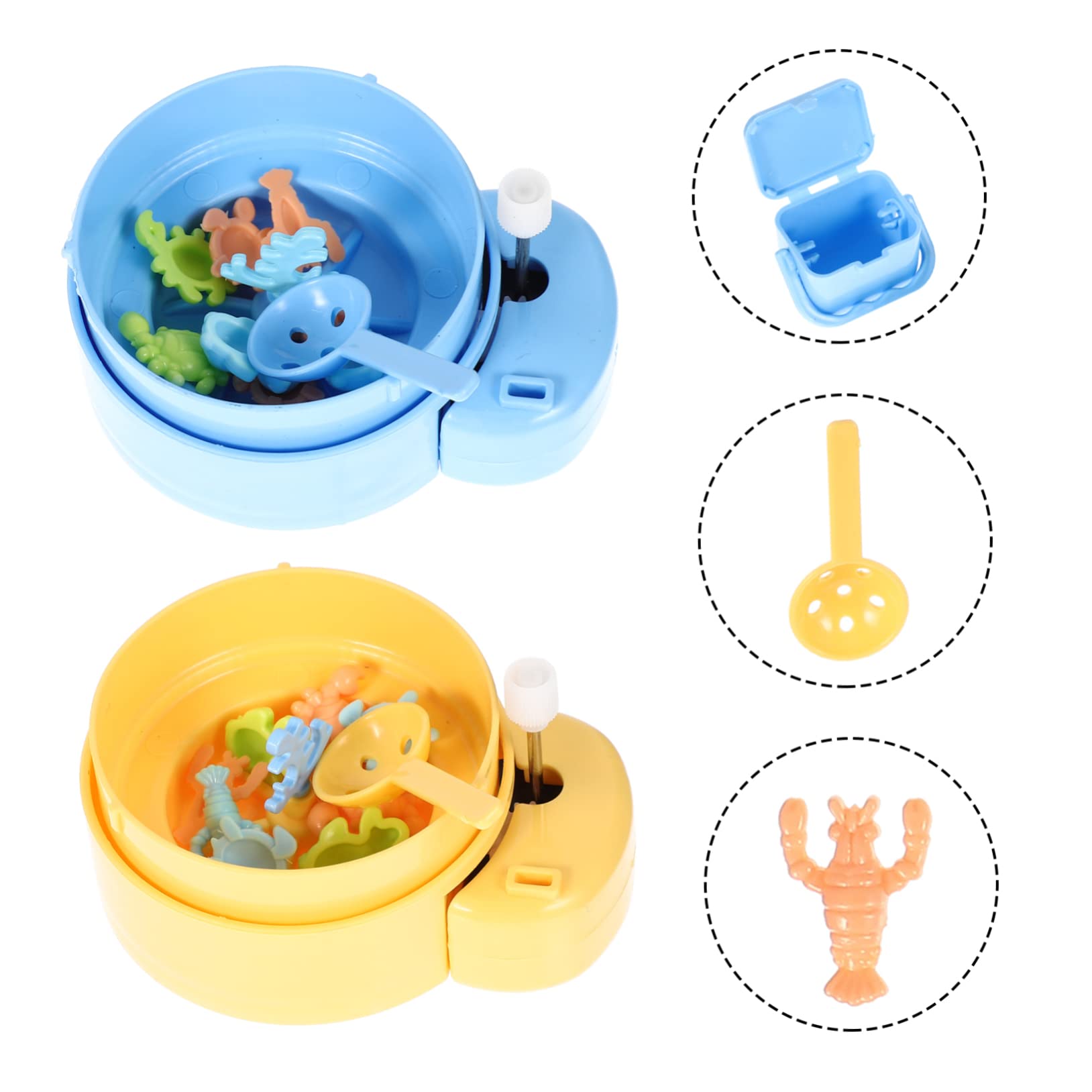 2pcs Mini Fishing Claw Machine Toys for Babies Kids Toddler Toys Toddlers Candy Grabber Desktop Claw Toy Party Claw Machine Easter Egg Fillers Ocean Toys Plastic Child Small Jaws
