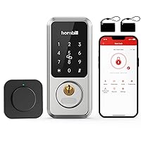Wi-Fi Smart Deadbolt Lock with Touchscreen Keypad, Keyless Entry Bluetooth Hornbill Smart Front Door Lock Compatible with Alexa, Works with App, Auto-Lock, Remotely Control