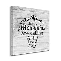 COCOKEN The Mountains Are Calling And I Must Go Canvas Print Wall Art Paint, Motivational Quotes Artworks for Living Room Bedroom Porch Home Wall Decor Hanging Poster Christian Gift 12x12 Inch