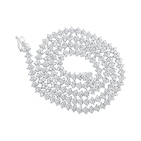 The Diamond Deal 10kt White Gold Mens Round Diamond Chain Necklace 13 Cttw