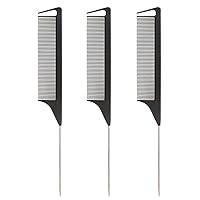 Professional Rat Tail Comb For Women Girls - Barber Comb Styling Comb Dresser Hair Comb Styling Comb For Curly, Braiding, Styling Hair
