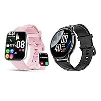 Smart Watch Kit GW5 & KU6, Fitness Smartwatch for Android iOS (Answer/Make Call), Activity Trackers with 100+ Sport Modes, Step, Calorie, Voice Assistant