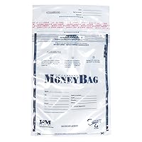 PM Company Disposable Deposit Bag, Clear, 9 x 12 Inches, 100 per Pack, 5 Packs (58002)