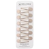 Heliums 2 Inch Snap Clips - Ash Blonde - Metal Hair Barrettes for Women, Thin Hair and Kids, Metallic Finish Blends with Hair Color - 12 Count