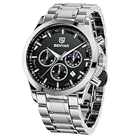 BENYAR Watches for Men Chronograph Analogue Quartz Movement Wrist Watch Fashion Business Sports Watch 30M Waterproof Scratchproof Stylish Elegant Gifts for Men