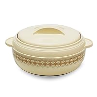 TABAKH Karishma 5-Liter Insulated Casserole Serving Bowl With Lid Food Warmer Cooler Hot Pot Storage Container Thermo Thermal Hotpot, White (5000ml)