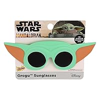 Sun-Staches Star Wars Official Mandalorian Sunglasses, Costume Accessory Party Favor, UV400, One Size Fits Most