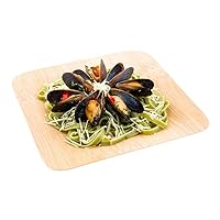 Restaurantware 9 x 9 Inch Bamboo Leaf Plates 100 Disposable Bamboo Plates - Sustainable heavy-duty Bamboo Bamboo Dinner Plates For Parties Wedding Banquets Or Catered Events
