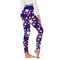 4Th of July Tummy Control USA Flag Leggings for Women American Flag Independence Day Yoga Pants Sport Compression Gym