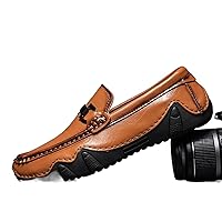 Dress Shoes Men Leather Shoes Metal Decoration Men's Loafers Slip-On Style Men's Loafers Moccasins Male Driving Car Shoes