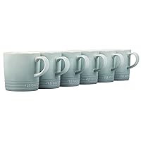 Le Creuset Stoneware Set of 6 London Mugs, 12 oz. Each, Sea Salt