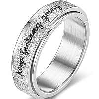 Jude Jewelers 6mm Stainless Steel Rotating Spinner Keep Fucking Going Inspirational Wedding Band Ring