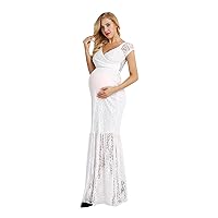 CHICTRY Women's Off Shoulder Floral Lace Full Length Mermaid Maxi Photography Dress