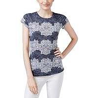INC International Concepts Lace-Print Burnout T-Shirt