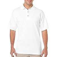 Gildan Mens DryBlend 6-Ounce Jersey Knit Sport Shirt, Large, White