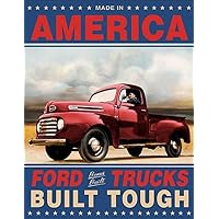 Ford Trucks Built Tough Retro Vintage Tin Sign 13 x 16in