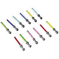 Lego Star Wars Lightsaber Lot of 12 Gray Hilt Purple, Pink, Red, Green, Yellow, & Blue Lightsabers (Darth Vader, Yoda, Luke Skywalker)