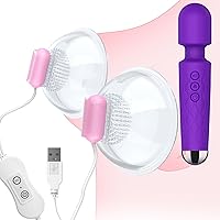 Vibrator Wand,Adult Sex Toy Wand, G Spot Dildo, Clit Vibrator,Nipple Toy Vibrator, Vibrating Nipple Clamps Sucking Stimulator Massager,Nipple Sex Toys