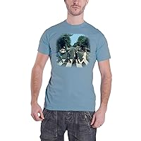 Officially Liscenced Product Beatles Abbey Road Men's T-Shirt, Light Blue