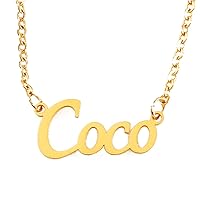Coco Name Necklace 18ct Gold Plated Personalized Dainty Necklace - Jewelry Gift Women, Girlfriend, Mother, Sister, Friend, Gift Bag & Box