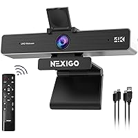 NexiGo Zoom Certified, N950P 4K Zoomable Webcam with Remote Control, Sony_Starvis Sensor, 5X Digital Zoom, Pro Web Camera with Dual Stereo Mics, for Zoom Skype Teams Twitch