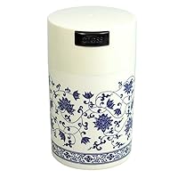 Teavac 6-Ounce Vacuum Sealed Tea Storage Container, White Floral Design